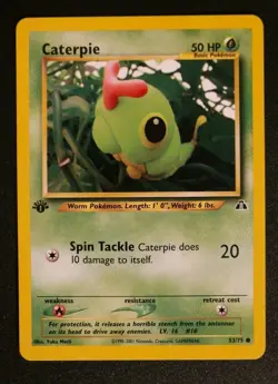 Pokemon TCG Caterpie 53/75 1. Edition Neo Discovery WotC EN NM- Blitzversand - Image 1