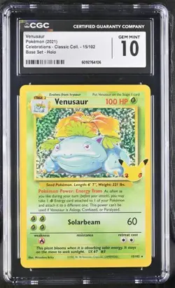 CGC 10 VENUSAUR 15 CELEBRATIONS CLASSIC COLLECTION HOLO POKEMON GEM MINT BM - Image 1