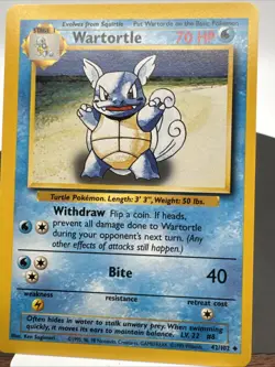 Pokemon TCG Wartortle Base Set 42/102 Regular Unlimited Uncommon - Ken Sugimori - Image 1