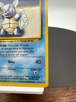 Pokemon TCG Wartortle Base Set 42/102 Regular Unlimited Uncommon - Ken Sugimori - Image 3