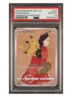 2021 Pokemon Japanese S-P Stamp Box #227 FA Pikachu PSA 10 Gem Mint - Image 1