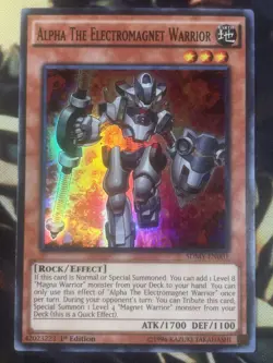 Yugioh: Alpha The Electromagnet Warrior - SDMY-EN001 Super Rare 1st Edition NM - Image 1