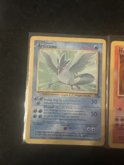 3 Rare Non Holo Fossil Pokemon Cards Legendary Birds LP MP DMG - Image 2
