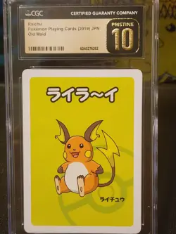 CGC 10 PRISTINE Raichu Old Maid 2019 Japanese Pokemon Card - Image 1