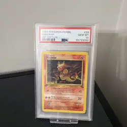 Pokemon Fossil PSA 10 Magmar 1st Edition 39/62 WOTC 1999 Graded Card TCG UK - Image 1
