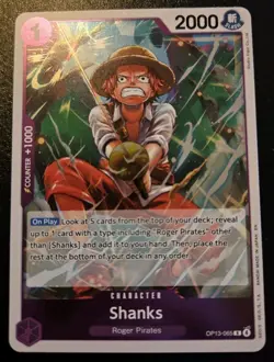 Shanks OP13-065 Foil Rare Carrying On His Will One Piece Card Game - Image 1