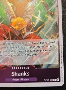 Shanks OP13-065 Foil Rare Carrying On His Will One Piece Card Game - Image 5