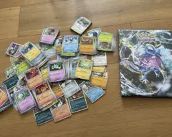 Pokemon Cards Bulk Lot 400+ Loose Plus Folder TCG Trading Card Game - Image 1