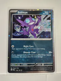 Pokemon TCG Sableye 2023 Cosmo Holo Card 136/193 Fart Swirl 🌀 Rare Near Mint - Image 1