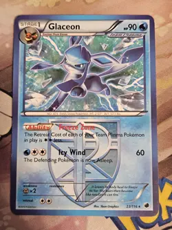 Glaceon 23/116 Black & White Plasma Freeze Pokemon Card Non Holo MP - Image 1