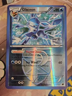 Glaceon - 23/116 - Pokemon Plasma Freeze Black & White Reverse Holo Card VLP - Image 1