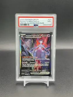 Team Rocket's Mewtwo ex 231/182 Sv10: Destined Rivals Holo SIR PSA 9 Mint Card - Image 1