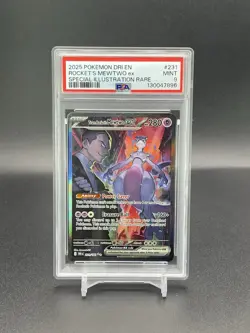 Team Rocket's Mewtwo ex 231/182 Sv10: Destined Rivals Holo SIR PSA 9 Mint Card - Image 3