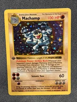 Machamp 1st Edition Shadowless Holo Rare Vintage Pokemon Card - 8/102 Base Set - Image 2