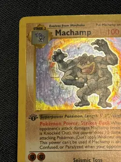 Machamp 1st Edition Shadowless Holo Rare Vintage Pokemon Card - 8/102 Base Set - Image 3