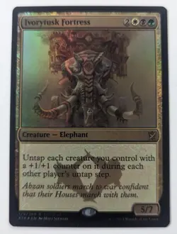 Foil Ivorytusk Fortress, Khans Of Tarkir Intro Pack Promo, Magic The Gathering - Image 1