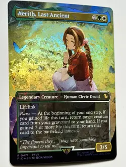 Magic - Aerith, Last Ancient Borderless Chocobo Track Foil Final Fantasy MTG - Image 1