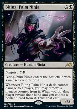 MTG Magic the Gathering Biting-Palm Ninja (88/572) Kamigawa Neon Dynasty LP - Image 1