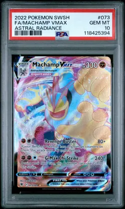 2022 POKEMON SWORD & SHIELD ASTRAL RADIANCE #073 FULL ART/MACHAMP VMAX PSA 10 - Image 1