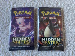 Hidden Fates Sealed Booster Packs Mew & Charizard Art - Pokemon Sun & Moon x2 - Image 1