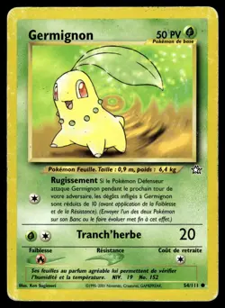 Carte Pokemon Germignon 54/111 Neo Genesis Francais POOR - Image 1