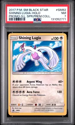 2017 POKEMON SM BLACK STAR PROMO SM82 SHINING LUGIA HOLO SHINING LEGENDS PSA 7 - Image 1