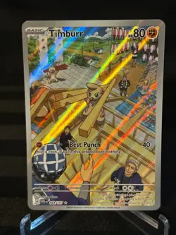 Pokemon TCG Timburr Illustration Rare #183/167 IR SV: Twilight Masquerade - Image 1