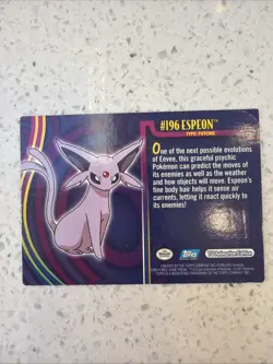 pokemon topps johto league champions #196 Espeon - Rare - 2001 - Light Play - Image 2