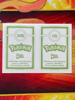 Pokemon Merlin Topps Ultimate Stickers 2005 Kangaskhan #115 Lileep #345 - Image 2