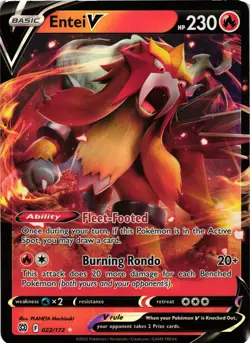 Pokemon TCG Entei V Brilliant Stars 022/172 Holo Ultra Rare NM - Image 1