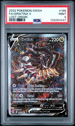 Pokemon TCG Giratina V 186/196 Lost Origins PSA 9 Mint Alt Art - Image 1