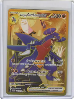Pokemon Destined Rivals Cynthia's Garchomp ex Hyper Rare GOLD Holo 241/182 - Image 1