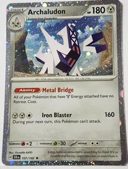 Fart Swirl 🌀🌀🌀💎💫 Pokemon TCG archaludon 107/142 Cosmo Holo Rare Swirls - Image 1