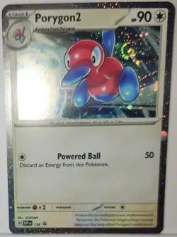 Pokemon Porygon2 Fart Swirl 🌀 Cosmo Holo Bleed Error Rare Black Star Promo 138 - Image 1