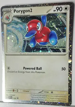 Pokemon Porygon2 Fart Swirl 🌀 Cosmo Holo Bleed Error Rare Black Star Promo 138 - Image 3