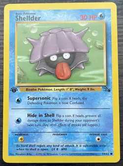 1st Edition Shellder 54/62 Pokemon TCG WOTC Base Set Fossil MINT NM - Image 1