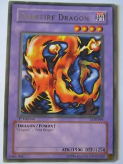 Yugioh! Darkfire Dragon lob-019 1st Edition Rare Light Play!! - Image 1