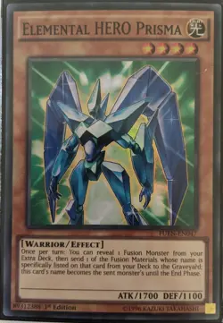 YuGiOh Elemental HERO Prisma Super Rare 1st Edition FUEN-EN047 - Image 1