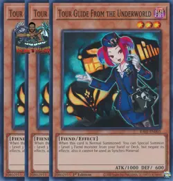 Yugioh! 3x Tour Guide From the Underworld RA01-EN005 Super Rare 1st Ed NM - Image 1