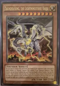 YuGiOh Thunder King, the Lightningstrike Kaiju Rare 1st Edition SHVI-EN087 - Image 1