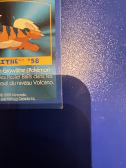 Pokemon Game Tip Card, Kellogg's Canada Cereal 1999, Growlithe #58 *Vintage* - Image 3
