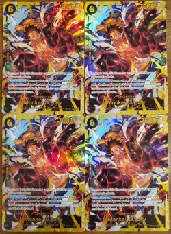 One Piece Luffy English Playset OP10-118 Royal Blood SEC 4 Card Set - Image 1