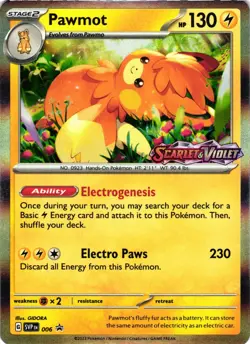 Pokemon TCG Pawmot (Prerelease) SV: Scarlet & Violet Promo Cards 006 Promo LP - Image 1
