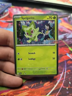 Pokemon TCG Sprigatito Black Star Horizons Promo Holo Card 191 - Image 1