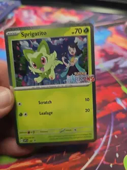 Pokemon TCG Sprigatito Black Star Horizons Promo Holo Card 191 - Image 3