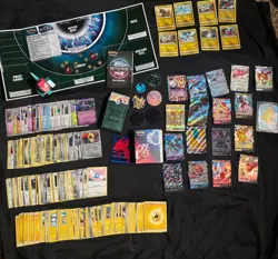 Pokemon Lot: 290+ cards, small binder, tokens, damage counters, mini figures - Image 1