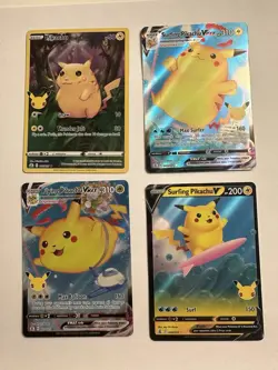 Surfing Pikachu/Vmax, Pikachu & Flying Pikachu Vmax 4 Card Set Pokemon - Image 2