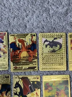 Set of 15 Charizard V, VMax, GX &More Gold Foil Fan Art Cards - Image 3