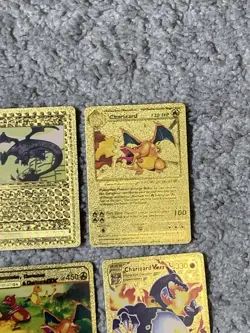 Set of 15 Charizard V, VMax, GX &More Gold Foil Fan Art Cards - Image 4