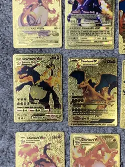 Set of 15 Charizard V, VMax, GX &More Gold Foil Fan Art Cards - Image 5